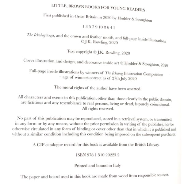 ickabog by j k Rowling rare book