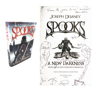 Spooks a New Darkness (STARBLADE CHRONICLES 1) By Joseph Delaney Signed and Doodled First Edition 14/14