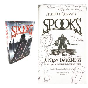Spooks a New Darkness (STARBLADE CHRONICLES 1) By Joseph Delaney Signed and Doodled First Edition 2/14