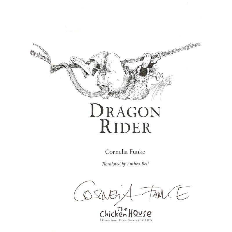 Dragon Rider Funke Book Dragon Rider Signed Limited Edition by Cornelia Funke