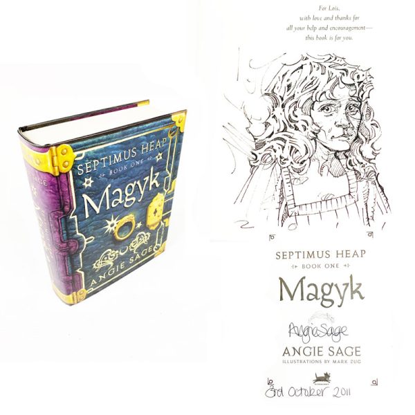Magyk (Septimus Heap Book 1) By Angie Sage  Double Signed First Edition First Printing & Illustration By Mark Zug
