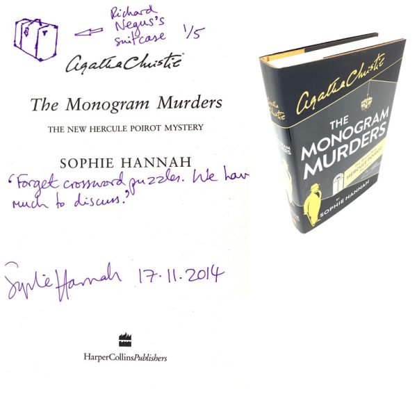 Hercule Poirot - The Monogram Murders By Sophie Hannah (Agatha Christie) Doodled Signed First Edition (ULTRA RARE) (1/5)