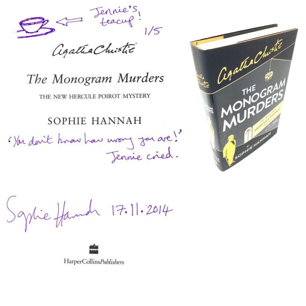 Hercule Poirot - The Monogram Murders By Sophie Hannah (Agatha Christie) Signed Doodled First Edition (ULTRA RARE) (1/5)