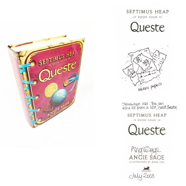Queste (Septimus Heap Book 4) By Angie Sage Signed  & Author Illustration