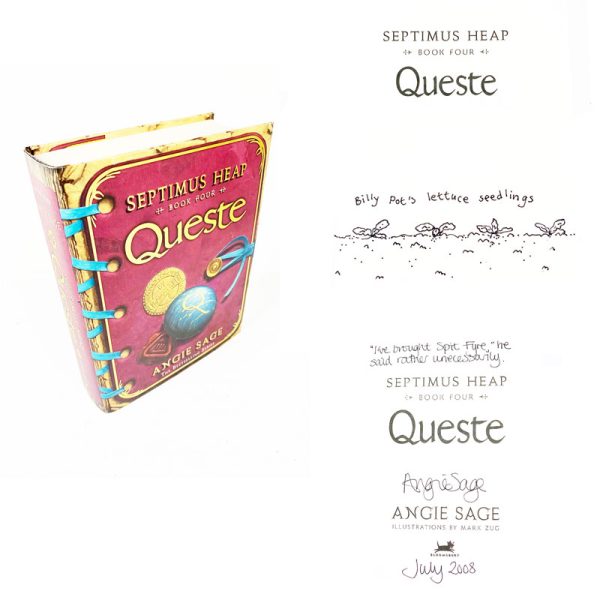 Queste (Septimus Heap Book 4) By Angie Sage  Signed & Author Illustration