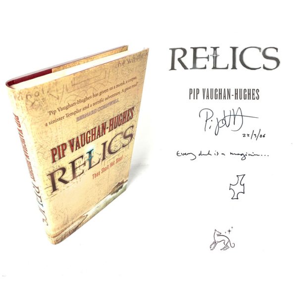 Relics By Pip Vaughan Hughes Signed and Doodled First Edition Book