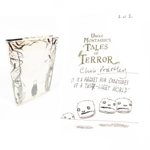 Uncle Montague's Tales of Terror By Christ Priestley Rare Signed Doodled First Edition Book (and rare cover print error)