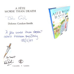 A Fete Worse than Death By Dolores Gordon-Smith Numbered Doodled & Signed Rare First Edition Book