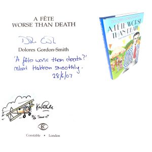 A Fete Worse than Death By Dolores Gordon-Smith Doodled Signed & Numbered Rare First Edition Book