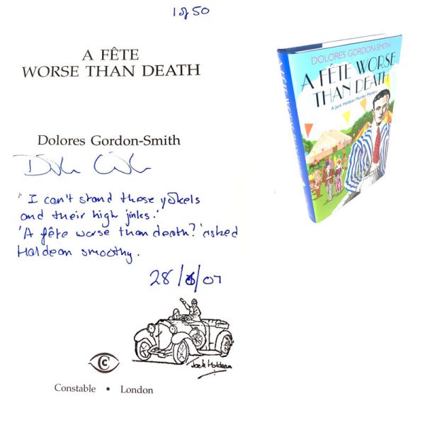 A Fete Worse than Death By Dolores Gordon-Smith Stamped & Numbered Rare Signed First Edition Book